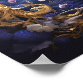 Bloemen abstracte nacht poster (Hoek)