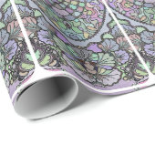 Bloemen abstracte paarse pansy mozaïekpatroon cadeaupapier (Rol Hoek)