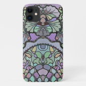 Bloemen abstracte paarse pansy mozaïekpatroon Case-Mate iPhone case (Achterkant)
