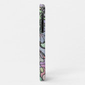 Bloemen abstracte paarse pansy mozaïekpatroon Case-Mate iPhone case (Achterkant/links)