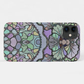 Bloemen abstracte paarse pansy mozaïekpatroon Case-Mate iPhone case (Achterkant (horizontaal))