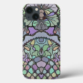 Bloemen abstracte paarse pansy mozaïekpatroon Case-Mate iPhone case (Achterkant)