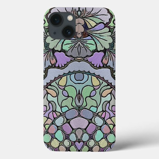 Bloemen abstracte paarse pansy mozaïekpatroon Case-Mate iPhone case (Achterkant)