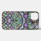 Bloemen abstracte paarse pansy mozaïekpatroon Case-Mate iPhone case (Achterkant (horizontaal))