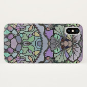 Bloemen abstracte paarse pansy mozaïekpatroon Case-Mate iPhone case (Achterkant (horizontaal))