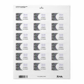 Bloemen abstracte paarse pansy mozaïekpatroon etiket (Full Sheet)