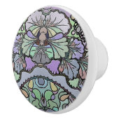 Bloemen abstracte paarse pansy mozaïekpatroon keramische knop (Rechts)