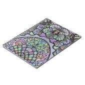 Bloemen abstracte paarse pansy mozaïekpatroon notitieboek (Linkerzijde)