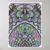 Bloemen abstracte paarse pansy mozaïekpatroon poster (Voorkant)