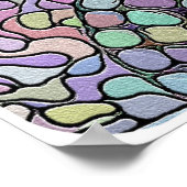 Bloemen abstracte paarse pansy mozaïekpatroon poster (Hoek)