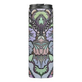 Bloemen abstracte paarse pansy mozaïekpatroon thermosbeker (Achterkant)
