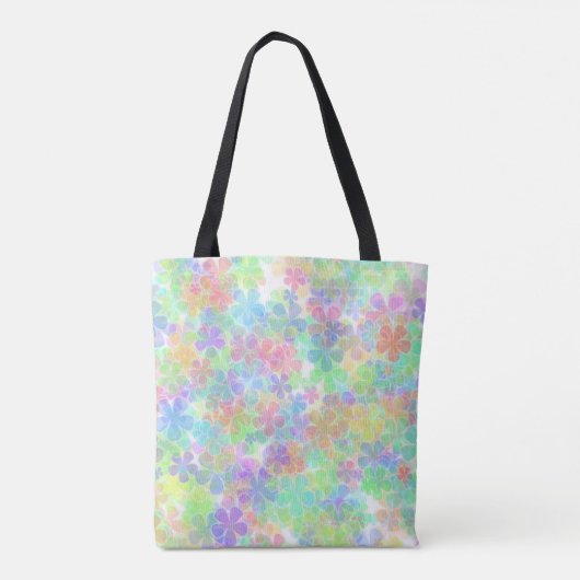 Bloemen Abstracte Sjabloon schouder Tote Bag (Achterkant)