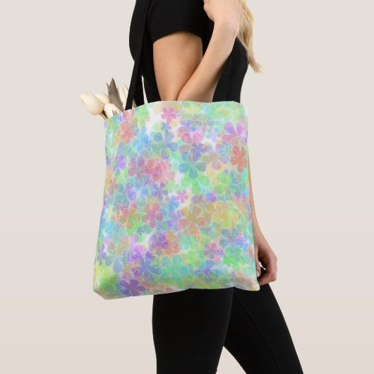 Bloemen Abstracte Sjabloon schouder Tote Bag (Dichtbij)