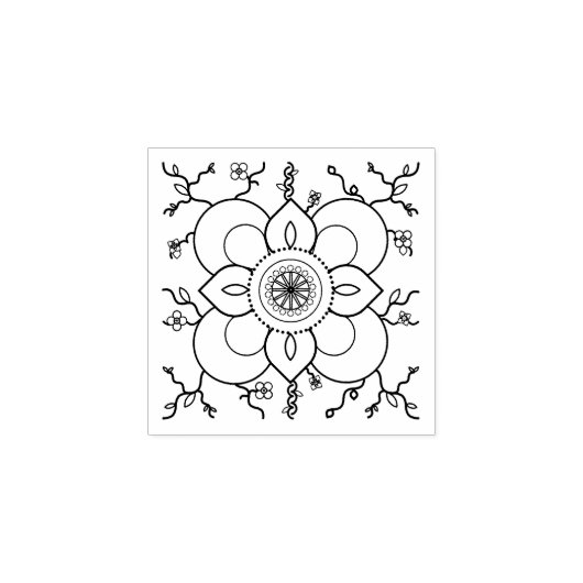 Bloemen Accent Rubber Stamp Rubberstempel (Afrduk)