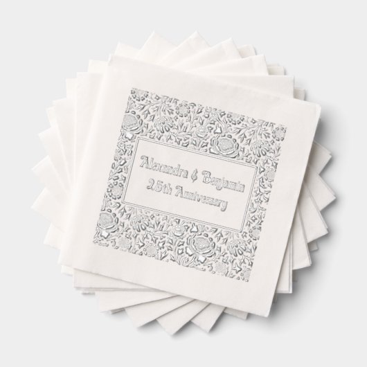 Bloemen achtergrond #2 Elke gelegenheid 50e Jubile Folie Servetten (Insitu (Gestapeld))