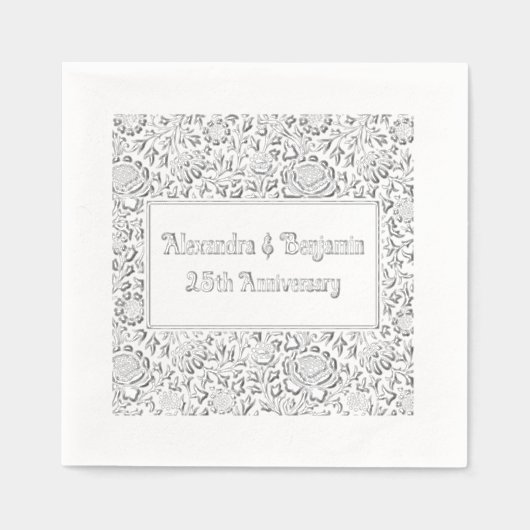 Bloemen achtergrond #2 Elke gelegenheid 50e Jubile Folie Servetten (Voorkant)