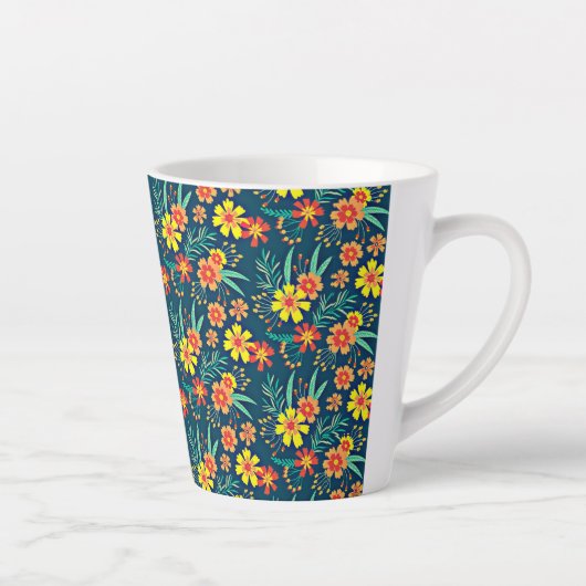 Bloemen achtergrond Mooi design-46566 Latte Mok (Rechts)