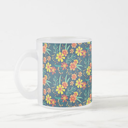 Bloemen achtergrond Mooi design-46566 Matglas Koffiemok (Links)