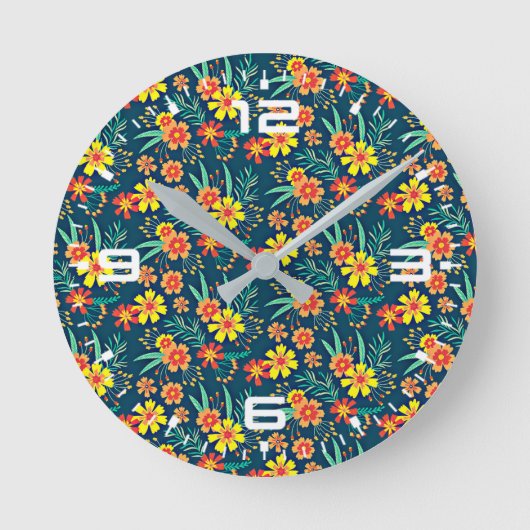 Bloemen achtergrond Mooi design-46566 Ronde Klok (Voorkant)