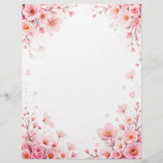 Bloemen achtergrond voor een papieren brief, voor  briefhoofd