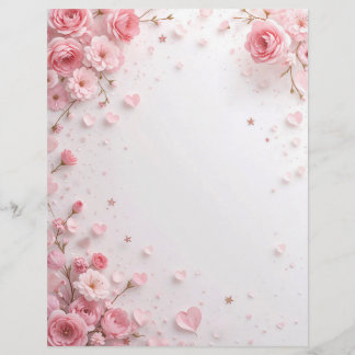 Bloemen achtergrond voor een papieren brief, voor  briefhoofd