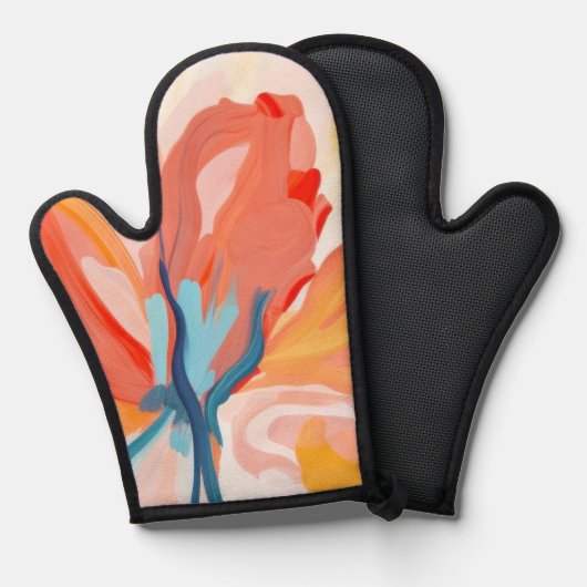 Bloemen achtergronden abstract schilderij ovenwant (Voorkant / Achterkant)