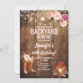 Bloemen Achtertuin Bonfire Verjaardagsfeest Kaart (Voorkant)
