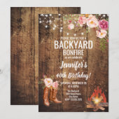 Bloemen Achtertuin Bonfire Verjaardagsfeest Kaart (Voorkant / Achterkant)
