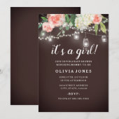 Bloemen Achtertuin Rustiek Baby shower Uitnodiging (Voorkant / Achterkant)