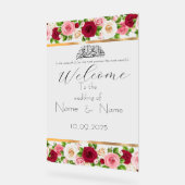 Bloemen acryl bruiloft teken bord (Hoek)