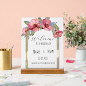 Bloemen acryl bruiloft teken bord (Huwelijk)