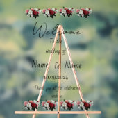 Bloemen acryl bruiloft teken bord (Neutraal)