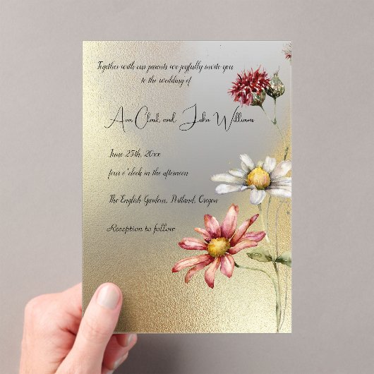 Bloemen Acryl bruiloft uitnodiging (Insitu (Draagbaar))
