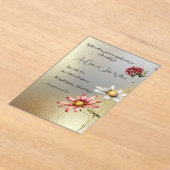 Bloemen Acryl bruiloft uitnodiging (Laagn)