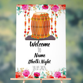 Bloemen acryl Dholki Nacht teken Bord