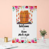 Bloemen acryl Dholki Nacht teken Bord (Huwelijk)