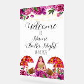 Bloemen acryl Dholki nachtteken Bord (Hoek)