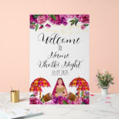 Bloemen acryl Dholki nachtteken Bord (Huwelijk)