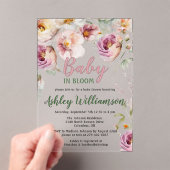 Bloemen Acryl Roze Meisje Baby in Bloom Shower Acryl Uitnodigingen (Insitu (Draagbaar))