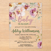 Bloemen Acryl Roze Meisje Baby in Bloom Shower