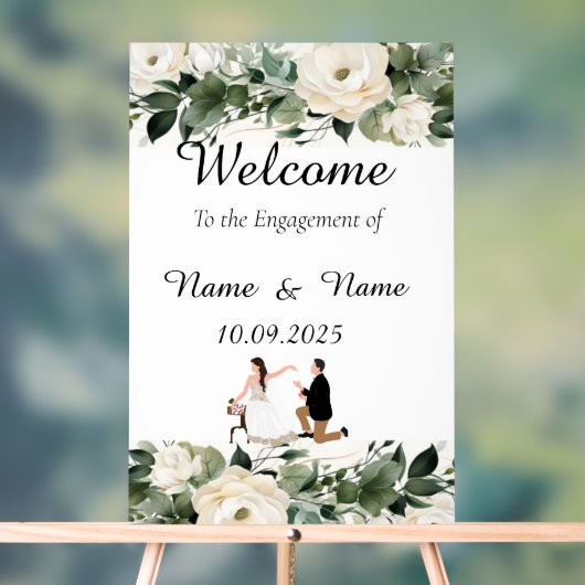 Bloemen acryl Verloving teken Acryl Bord (Neutraal)