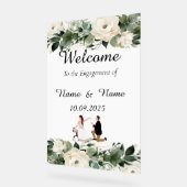 Bloemen acryl Verloving teken Acryl Bord (Hoek)