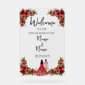 Bloemen acryl Verloving teken Bord (Voorkant)