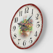 Bloemen acrylwandklok grote klok (Hoek)