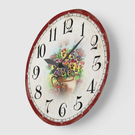 Bloemen  acrylwandklok grote klok (Hoek)