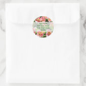 Bloemen adresetiketten ronde sticker (Tas)
