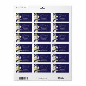 Bloemen Adresetiketten Stickers Navy Cream Bruilof (Full Sheet)