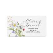 Bloemen Adresetiketten Wildbloemen Lente bruiloft Etiket (Voorkant)