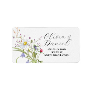 Bloemen Adresetiketten Wildbloemen Lente bruiloft Etiket