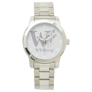 Bloemen Afbeelding met cijfers, naam & Initiaal Da Horloge